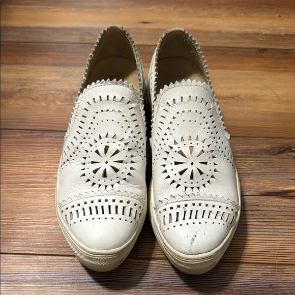 Seychelles Shoes - Seychelles Cream Laser-Cut Slip-On Loafers